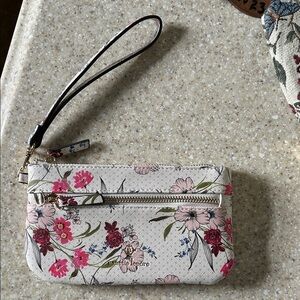 Nanette Lepore Floral Wristlet Clutch - Pink and Cream